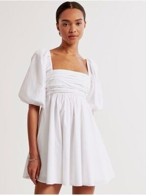 Abercrombie & Fitch Emerson Poplin Puff Sleeve Dress